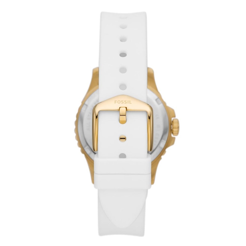 Fossil Crystal Ladies' White Strap Watch