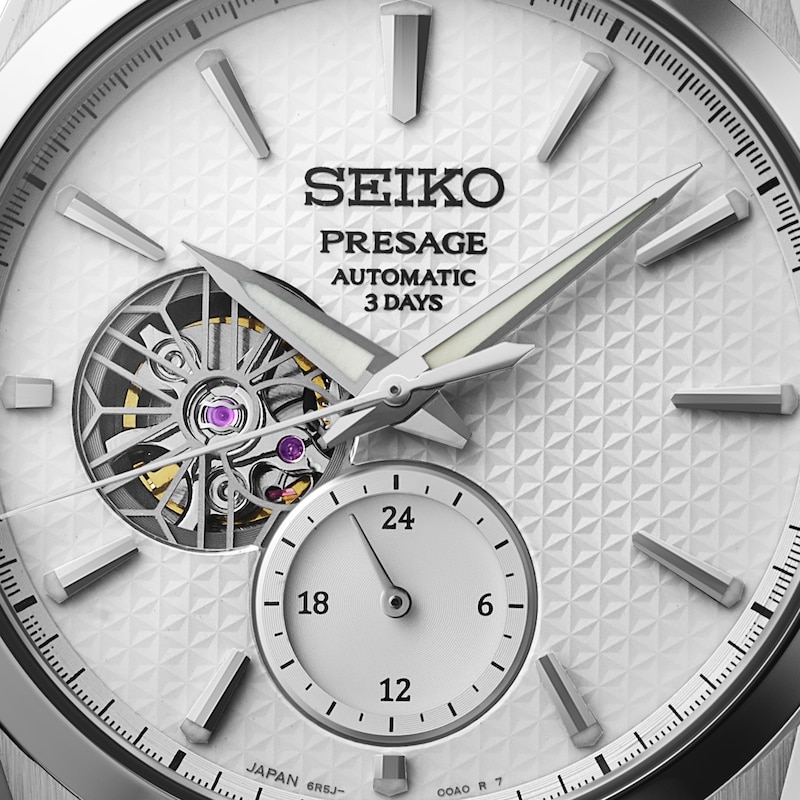 Seiko Presage 'Shiro' Sharp Edged Open Heart Men's Bracelet Watch