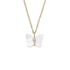 Thumbnail Image 1 of Fossil Radiant Wings Mother of Pearl Butterfly Necklace
