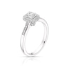 Thumbnail Image 1 of 9ct White Gold 0.40ct Total Diamond Emerald Cut Halo Ring