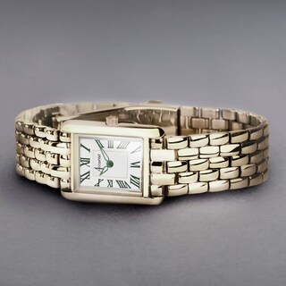 Accurist Ladies' Rectangle 26mm Dial Gold Tone Stainless Steel Watch H.Samuel