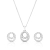 Thumbnail Image 0 of Sterling Silver Cubic Zirconia Double Circle Pendant & Earring Set