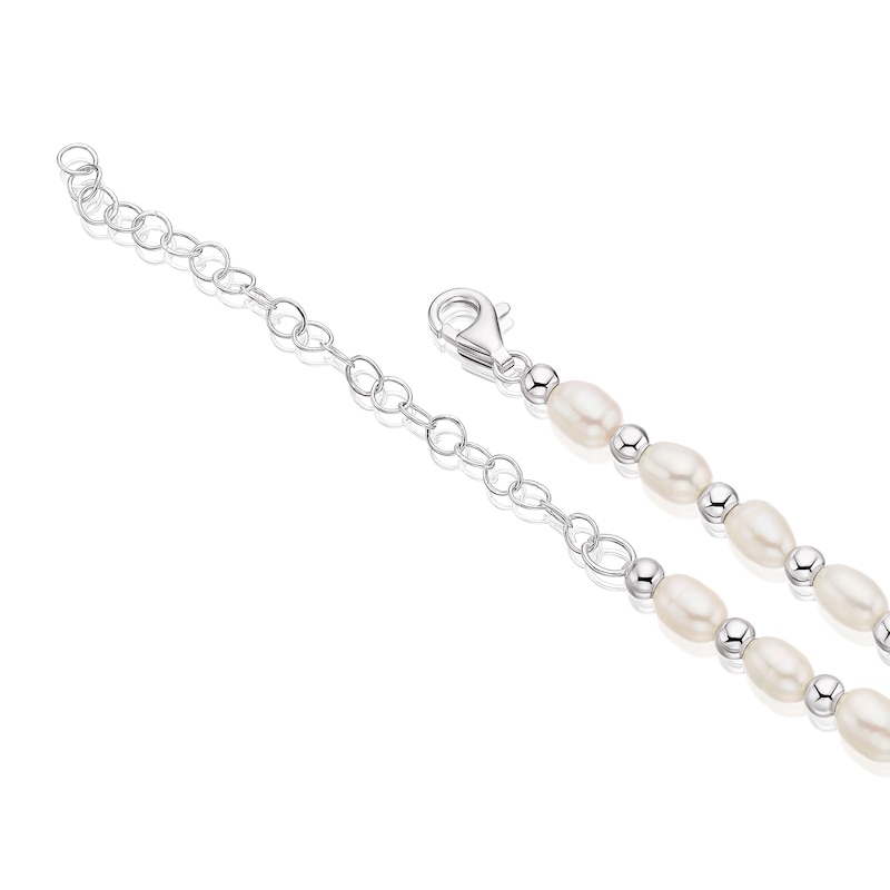 Sterling Silver Cultured Freshwater Pearl Beaded Necklace