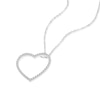 Thumbnail Image 1 of Sterling Silver Large Cubic Zirconia Open Heart Pendant Necklace