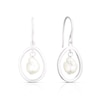 Thumbnail Image 0 of Sterling Silver Floating Cultured Freshwater Pearl Drop Earrings
