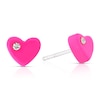 Thumbnail Image 0 of Children's Sterling Silver Crystal Pink Resin Heart Studs