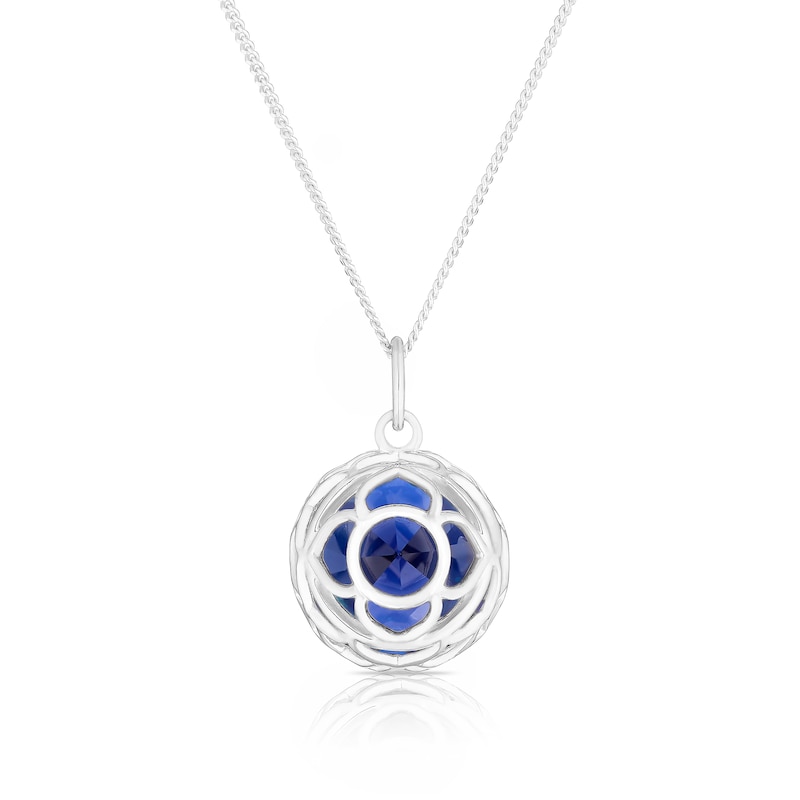 Deep Blue Third Eye Chakra Sterling Silver Pendant Necklace