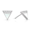 Thumbnail Image 0 of Sterling Silver Half Cubic Zirconia & Mother Of Pearl Triangle Stud Earrings