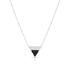 Thumbnail Image 0 of Sterling Silver Half Cubic Zirconia & Onyx Triangle Pendant Necklace