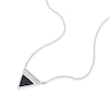 Thumbnail Image 1 of Sterling Silver Half Cubic Zirconia & Onyx Triangle Pendant Necklace