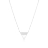 Thumbnail Image 0 of Sterling Silver Half Cubic Zirconia & Mother of Pearl Triangle Pendant Necklace