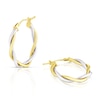 Thumbnail Image 0 of 9ct Two-Tone Yellow & White Gold Oval Twist Hoop Earrings