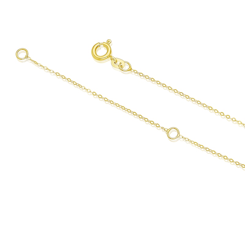 9ct Yellow Gold Open Heart & Bead Necklace