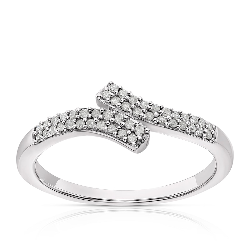 Sterling Silver 0.15ct Diamond Wrap Eternity Ring