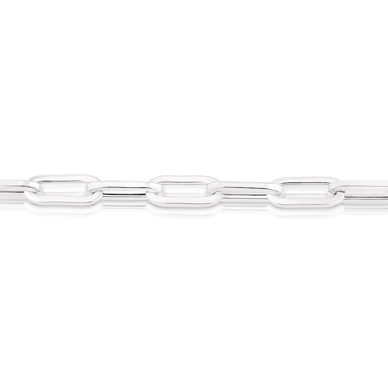 Sterling Silver Cubic Zirconia T-Bar Paper link Bracelet