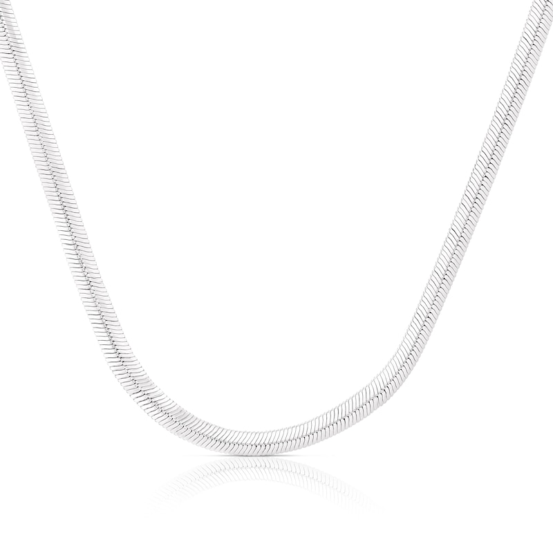 Sterling Silver Herringbone Chain Choker Necklace