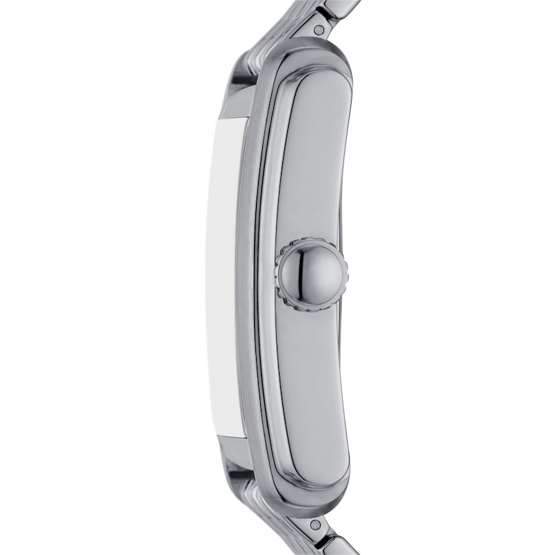 Fossil Carraway Men's White Rectangular Dial Stainless Steel Bracelet Watch