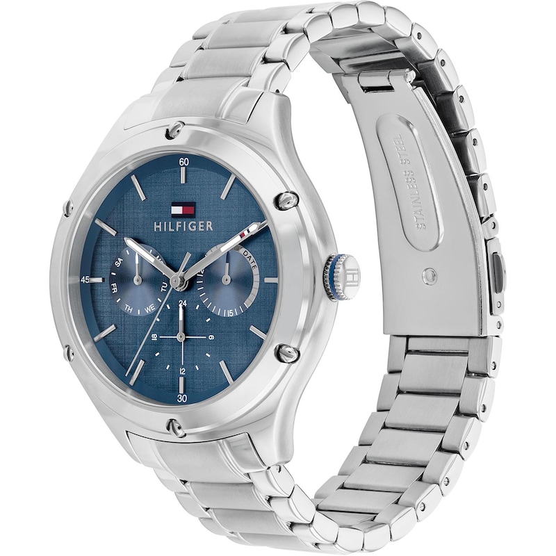 Tommy Hilfiger Men's Blue Chronograph Dial Stainless Steel Bracelet Watch