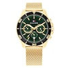 Thumbnail Image 0 of Tommy Hilfiger Men's Green Chronograph Dial Gold Tone Mesh Bracelet Watch
