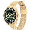 Thumbnail Image 1 of Tommy Hilfiger Men's Green Chronograph Dial Gold Tone Mesh Bracelet Watch