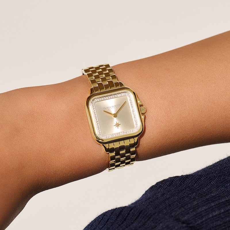 Olivia Burton 28mm Grosvenor Gold-Tone Bracelet Watch