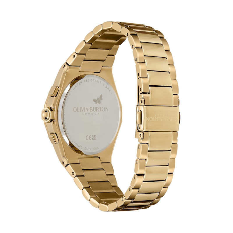Olivia Burton Hexa  Ladies' Crystal & Gold-Tone Stainless Steel Bracelet Watch