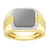 Thumbnail Image 0 of Men's Sterling Sterling Silver & 18ct Gold Plated Vermeil  Diamond Signet Ring