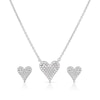 Thumbnail Image 0 of Sterling Silver 0.10ct Diamond Heart Earrings & Pendant Gift Set