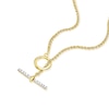 Thumbnail Image 1 of Silver Gold Vermeil Diamond T-Bar Necklace