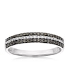 Thumbnail Image 0 of Sterling Silver 0.20ct Black and Clear Diamond Triple Row Eternity Ring