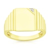 Thumbnail Image 0 of Men's Sterling Silver & 18ct Gold Plated Vermeil Diamond Detail Signet Ring