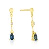 Thumbnail Image 0 of Silver Gold Vermeil London Pear Cut Blue Topaz and Diamond Drop Earrings