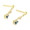 Thumbnail Image 1 of Silver Gold Vermeil London Pear Cut Blue Topaz and Diamond Drop Earrings