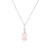 Thumbnail Image 0 of Sterling Silver Oval Pink Chalecedony and Diamond Pendant