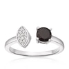 Thumbnail Image 0 of Sterling Silver Black Onyx Diamond Round Cut Two Stone Ring