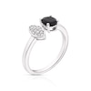 Thumbnail Image 1 of Sterling Silver Black Onyx Diamond Round Cut Two Stone Ring
