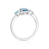 Thumbnail Image 2 of 9ct White Gold London and Swiss Blue Topaz Oval and Pear Cut Three Stone Ring