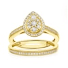 Thumbnail Image 0 of Perfect Fit 9ct Yellow Gold 0.33ct Total Diamond Pear Bridal Set