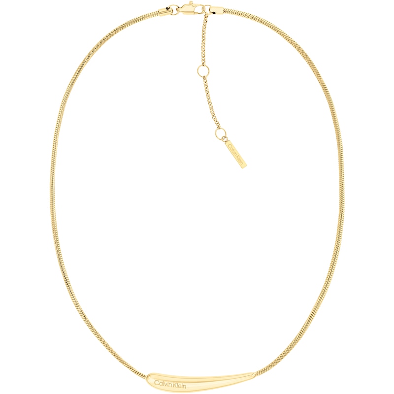 Calvin Klein Ladies' Gold-Tone Stainless Steel Drop Pendant Necklace