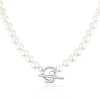 Thumbnail Image 0 of Stainless Steel Faux Pearl Strand Toggle Necklace