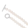 Thumbnail Image 2 of Stainless Steel Faux Pearl Strand Toggle Necklace