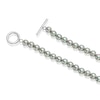 Thumbnail Image 2 of Stainless Steel Grey Faux Pearl Toggle Necklace