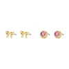 Thumbnail Image 0 of Fossil X Barbie Limited Edition Gold Tone Pink Crystal & Bow Earrings Set