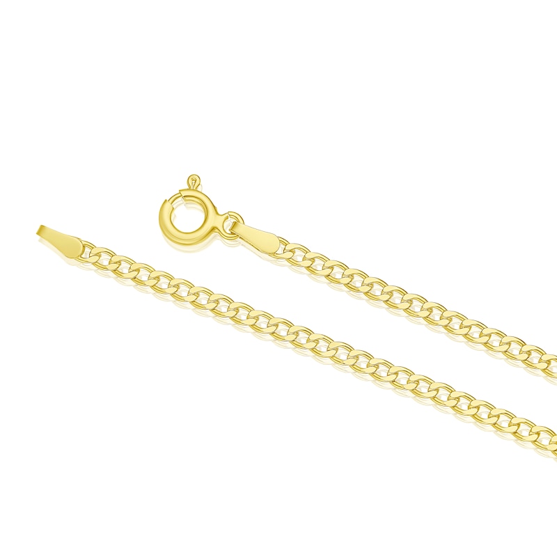 Sterling Silver & 18ct Gold Plated Vermeil 60 Gauge 7.25 Inch Curb Chain Bracelet