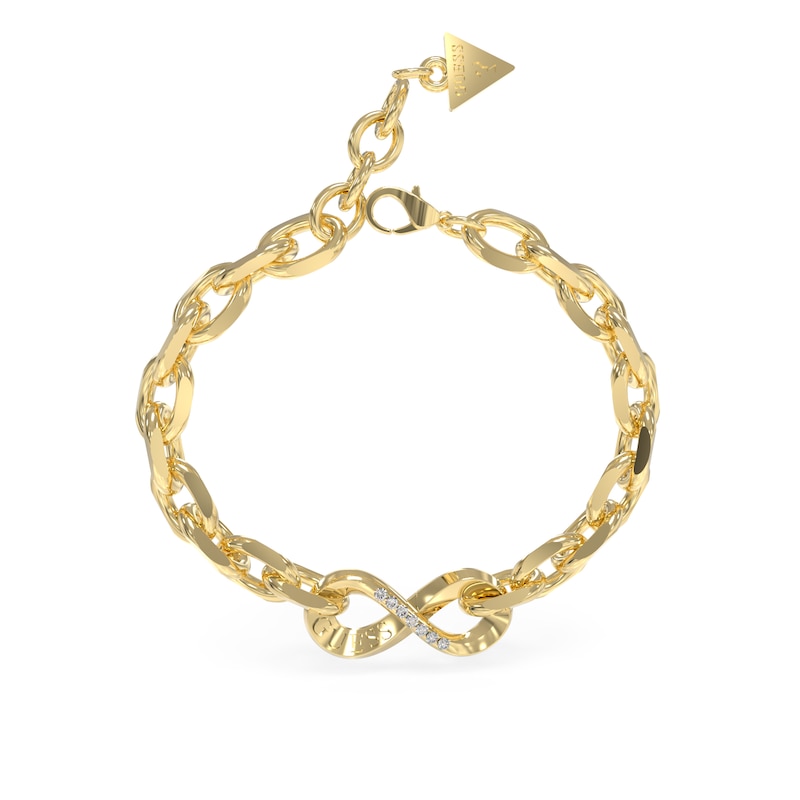 Guess Ladies' Gold Tone Chunky Infinity Curb Chain Bracelet
