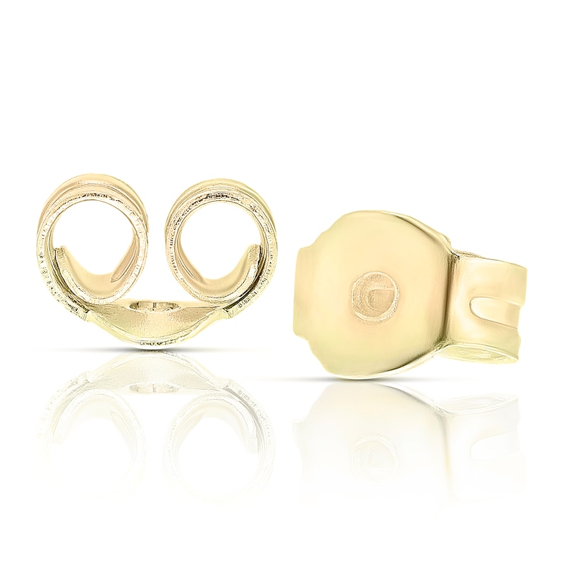 9ct Solid Yellow Gold Heart Garnet Cubic Zirconia Rubover Stud Earrings