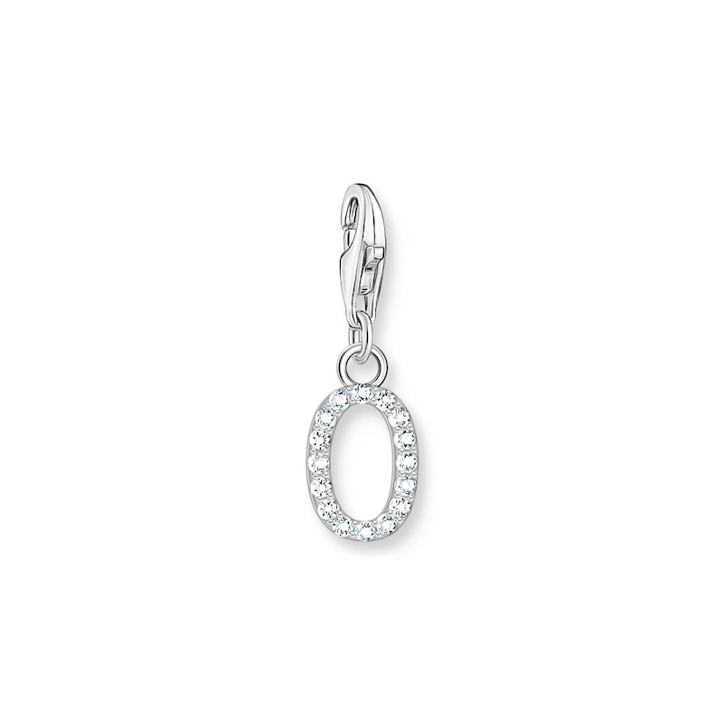 Thomas Sabo Ladies' Sterling Silver Cubic Zirconia Charm Pendant Letter O