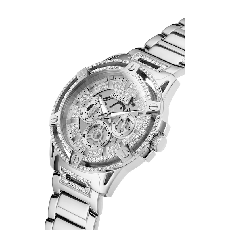 Guess King Men's Stone Set Chronograph Dial Stainless Steel Watch