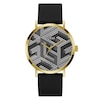 Thumbnail Image 0 of Guess Bossed Men's Patterned Dial Black Silicone Strap Watch