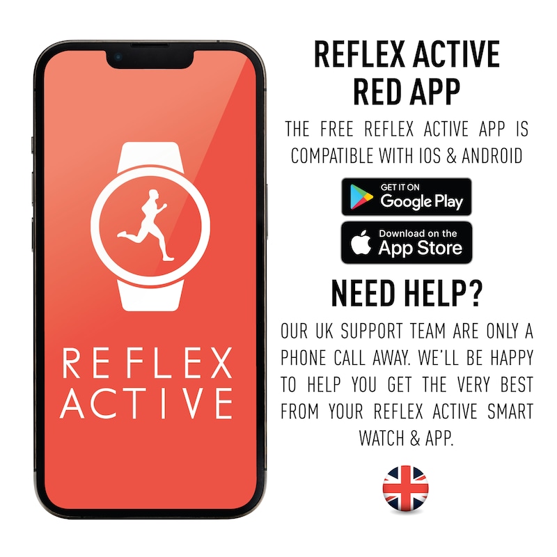 Reflex Active Series 26 Black Silicone Strap Smart Watch